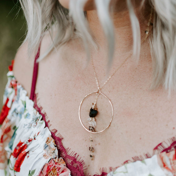 Enchanted Earth Hoop Necklace