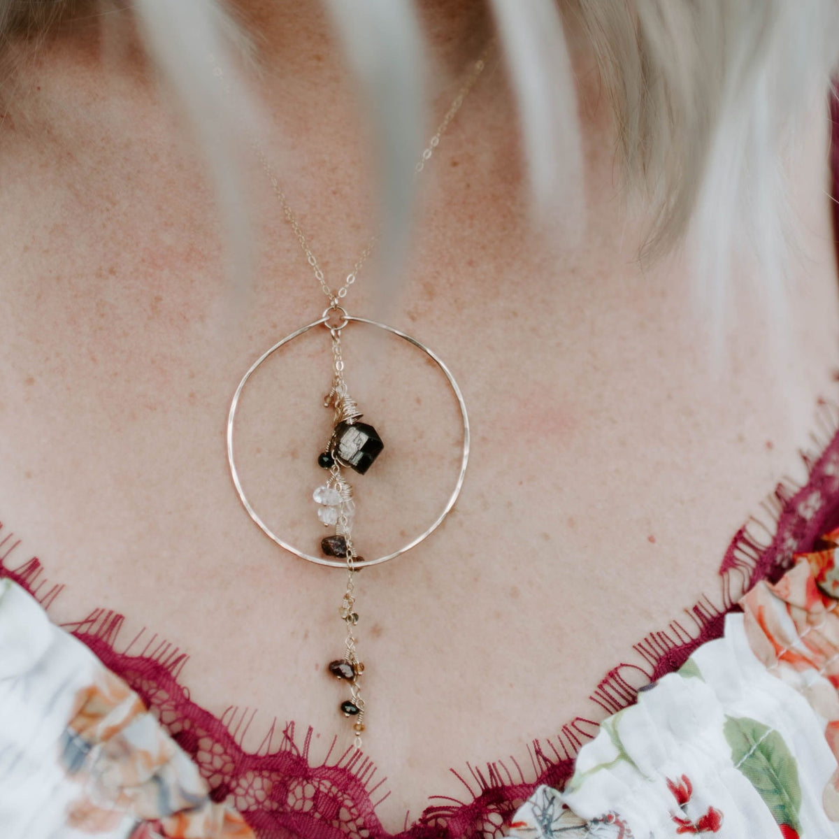 Enchanted Earth Hoop Necklace
