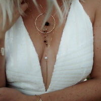 Wanderer's Stick Necklace with Freshwater Pearl
