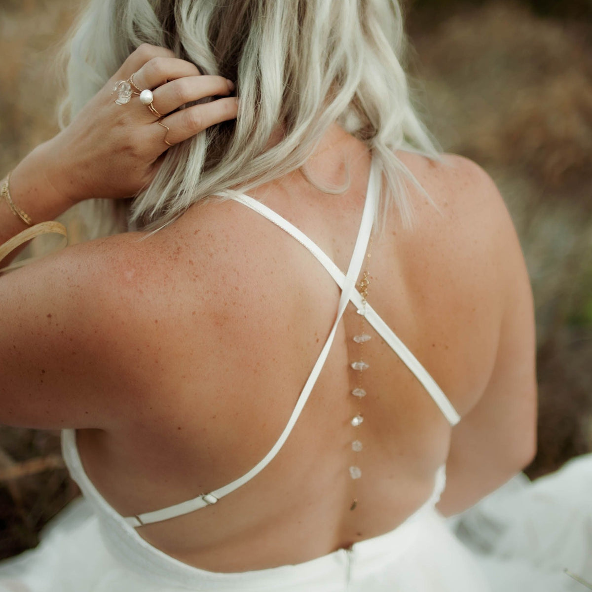 Dripping In Diamonds Back Necklace