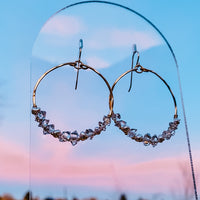 Everly Herkimer Diamond and Pearl Hoop Earrings