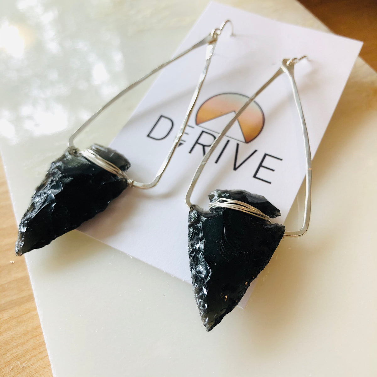 Nala Obsidian Arrowhead Earrings