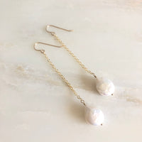 Pearl Coin Drop Earrings