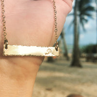 Hand stamped Bar Necklace
