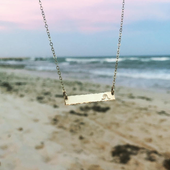 Hand stamped Bar Necklace