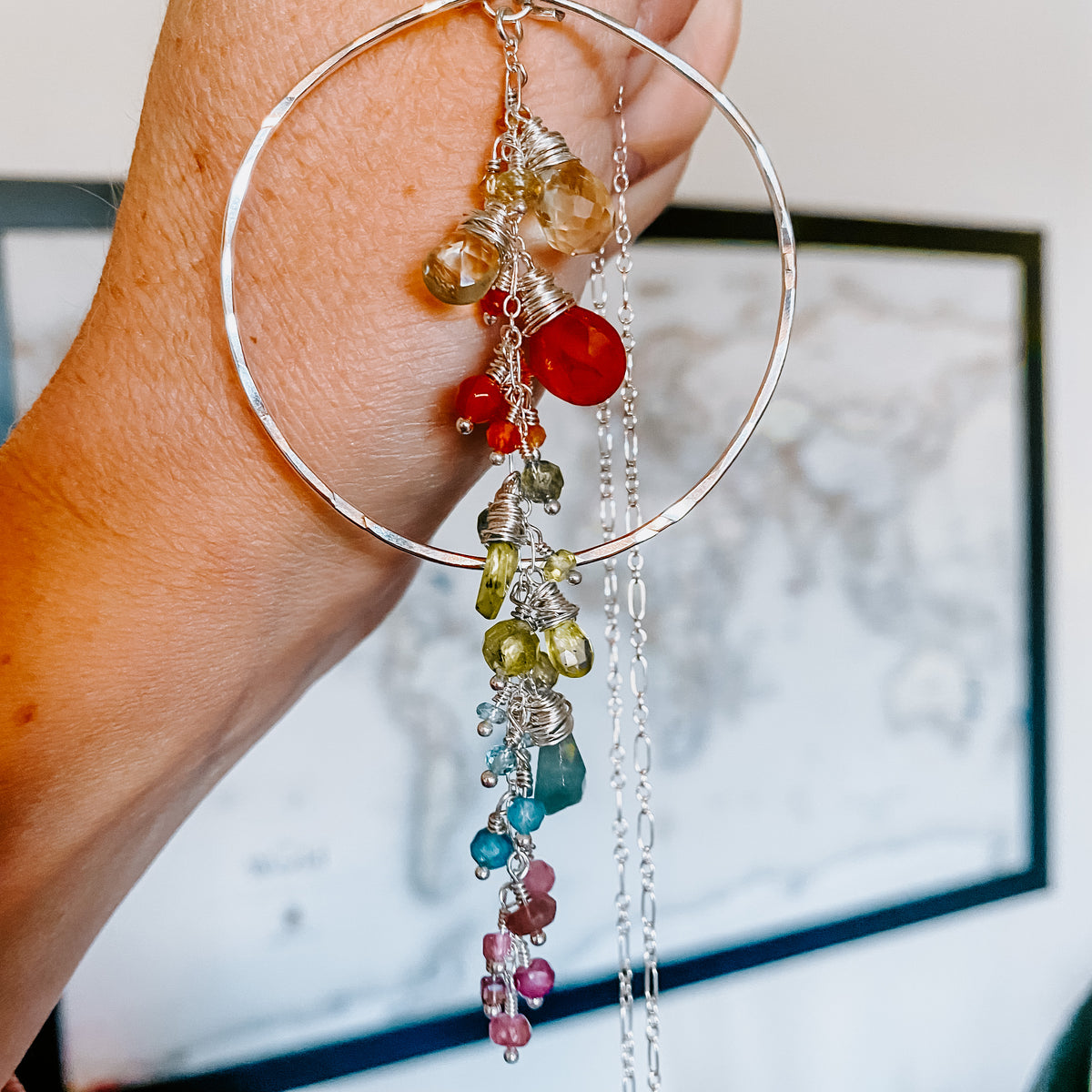 Coral Garden Hoop Necklace