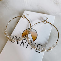 Everly Herkimer Diamond and Pearl Hoop Earrings