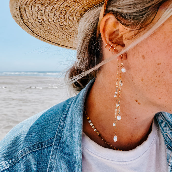 Ocean Eyes Pearl Earrings