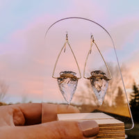 Nala Quartz Crystal Arrowhead Earrings