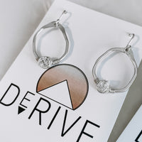 Mini Herkimer Diamond Organic Shape Hoop Earrings