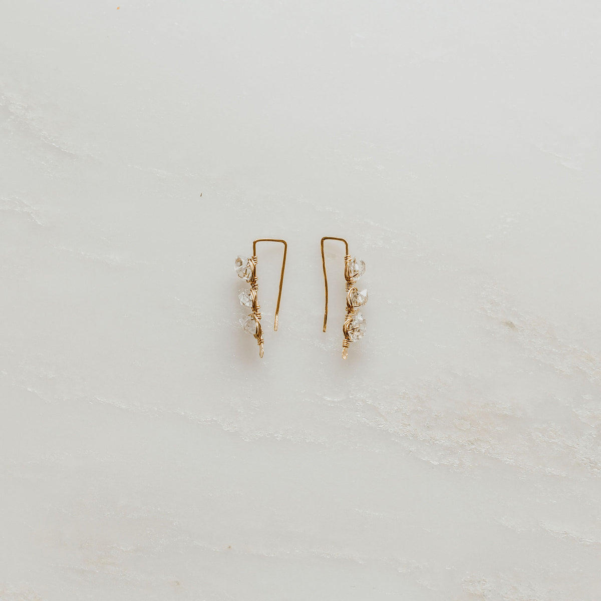 Herkimer Diamond Ear Climbers