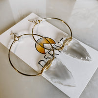 Nala Quartz Crystal Arrowhead Hoop Earrings