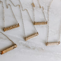 Hand stamped Bar Necklace