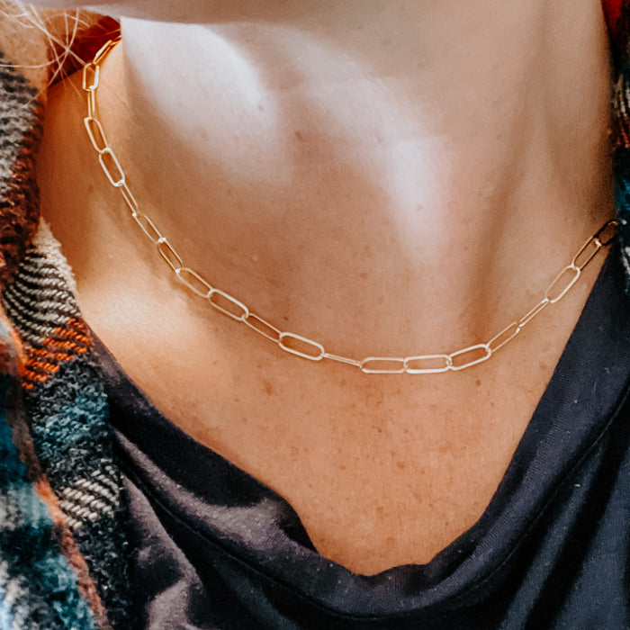 Paperclip Chain Link Necklace