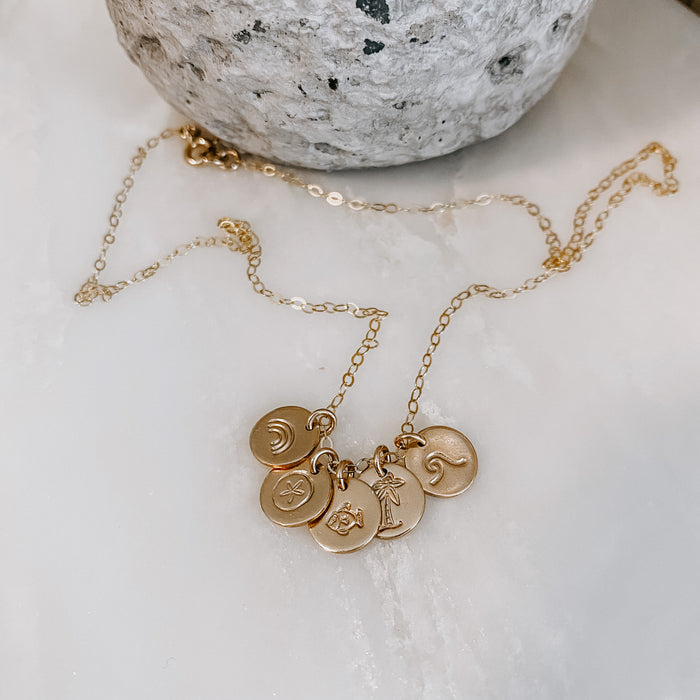 Custom Multi Coin Mini Hand Stamped Necklace