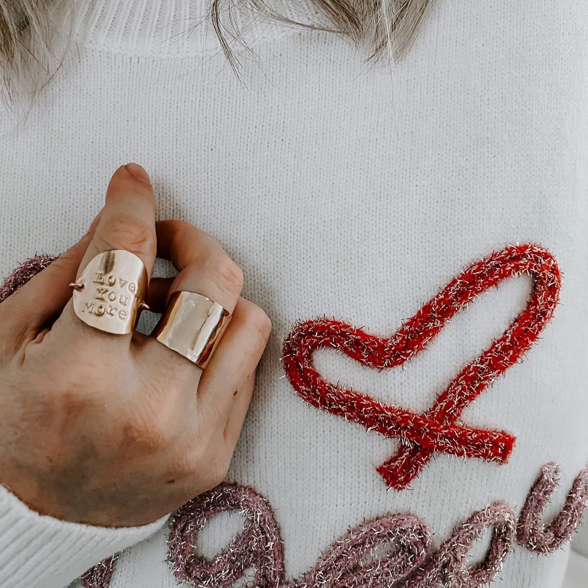 Custom Stamped Shield Ring