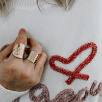 Custom Stamped Shield Ring
