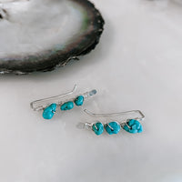 Kingman Turquoise Ear Climbers