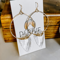 Nala Quartz Crystal Arrowhead Hoop Earrings
