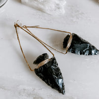 Nala Obsidian Arrowhead Earrings