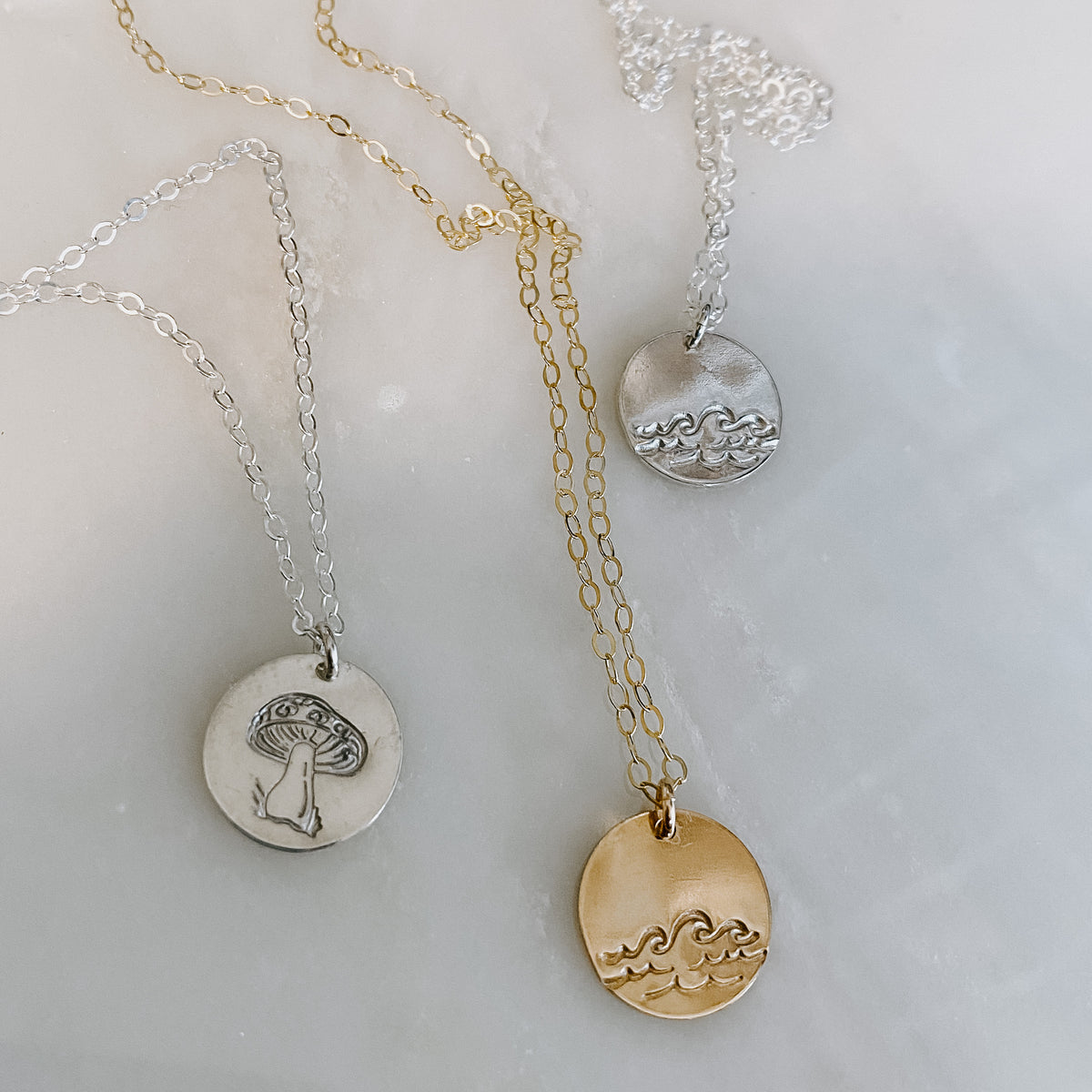 Hand Stamped Medium Coin Necklace
