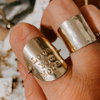 Custom Stamped Shield Ring