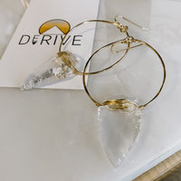 Nala Quartz Crystal Arrowhead Hoop Earrings