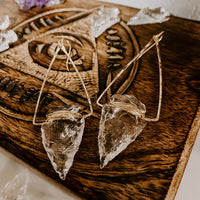 Nala Quartz Crystal Arrowhead Earrings