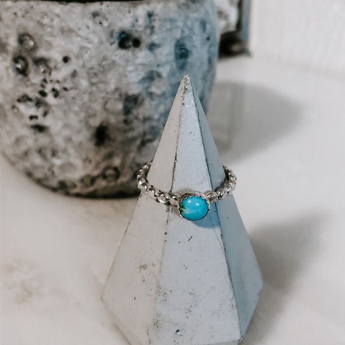 Kingman Turquoise Dot Ring