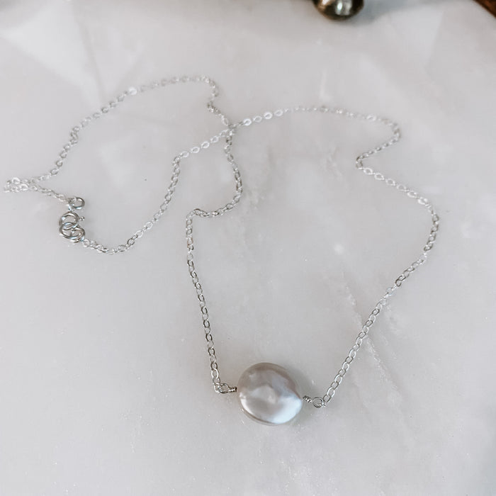 Freshwater Pearl Coin Necklace