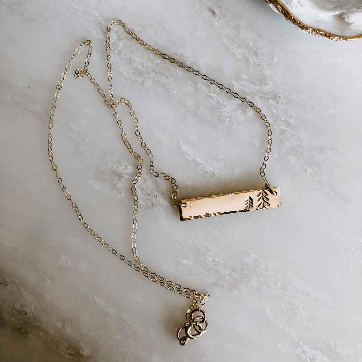 Hand stamped Bar Necklace