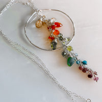Coral Garden Hoop Necklace