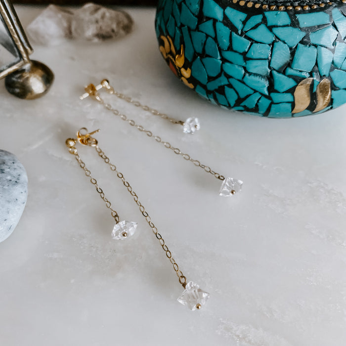 Double Take Herkimer Diamond Drop Earrings
