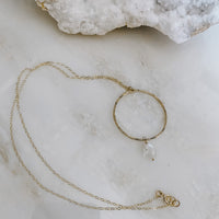 Moonstone Hoop Necklace