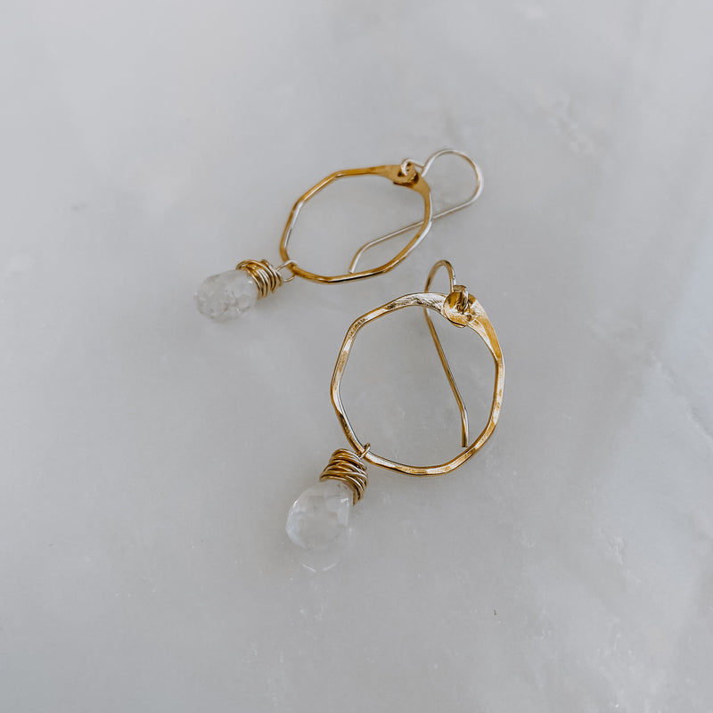 Moonstone Mini Hoops