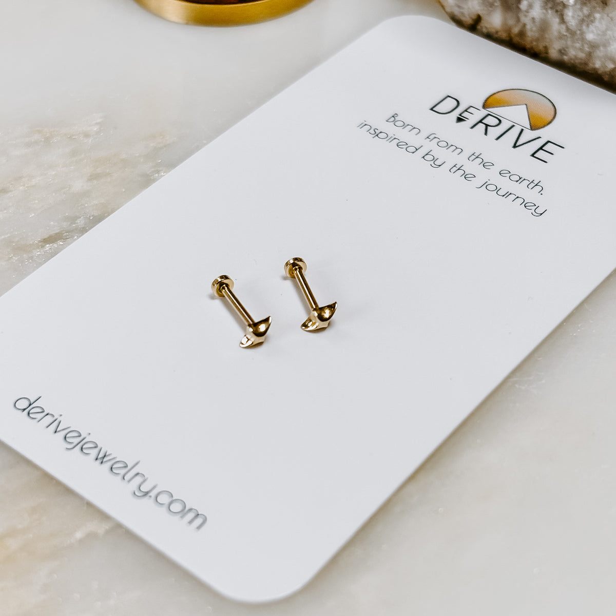 Tiny Star Flat Back 14k Gold Stud Earrings