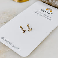Tiny Star Flat Back 14k Gold Stud Earrings