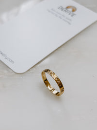Solid 14k Gold Art Deco Stacking Ring