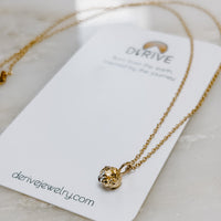 Gold Nugget Solid 14k Gold Charm Necklace