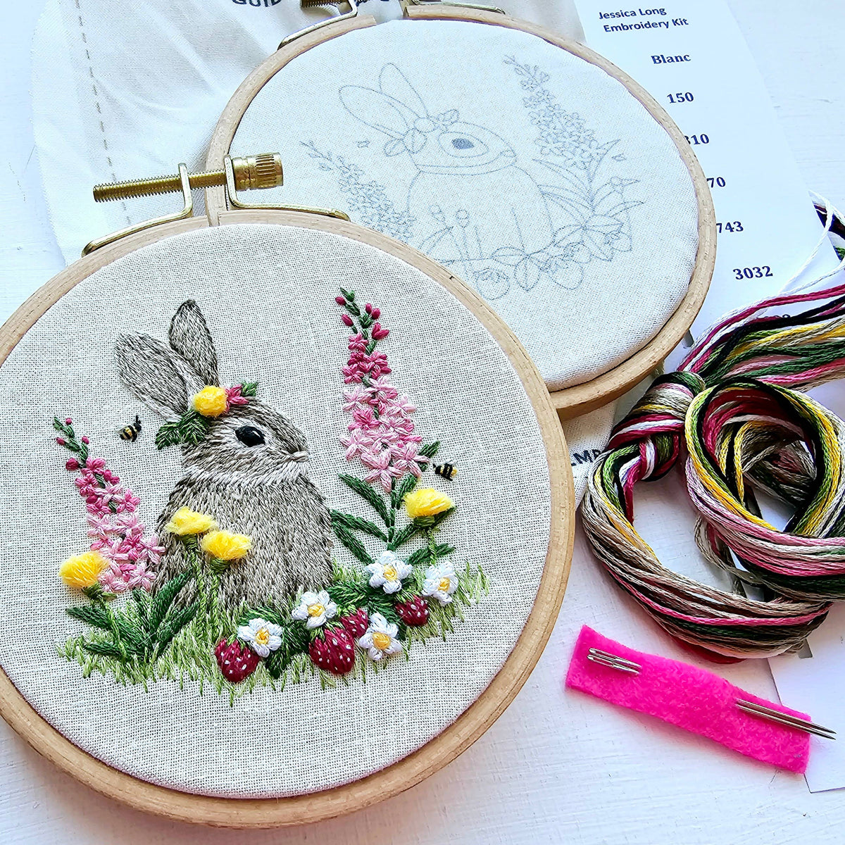 Berry Patch Bunny DIY Embroidery Craft Kit