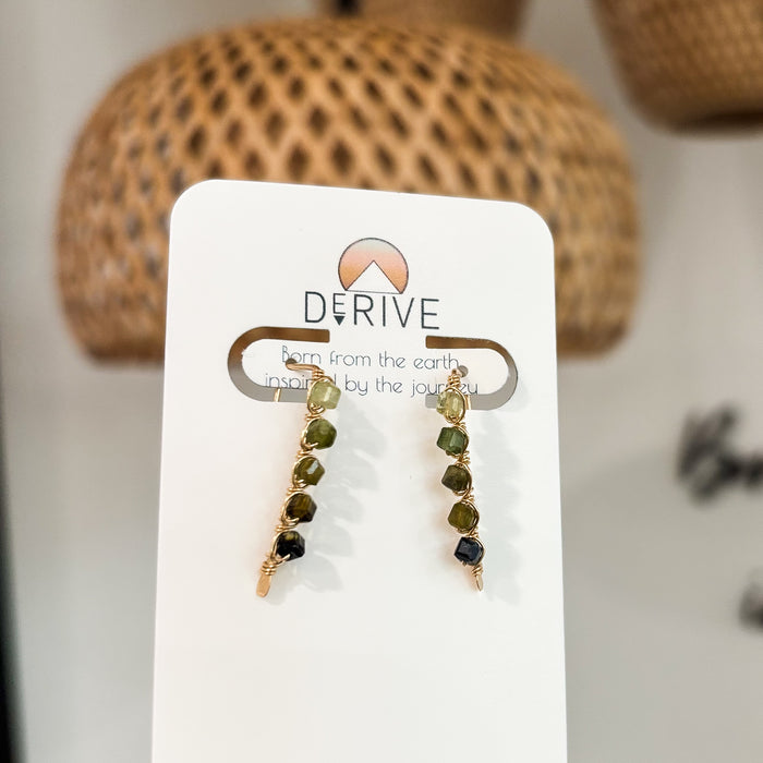 Green Tourmaline Threader Earrings