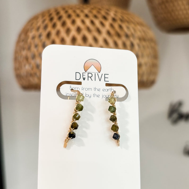 Green Tourmaline Threader Earrings
