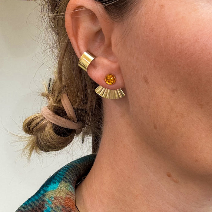 Sunset Amber Ear Jacket Earrings