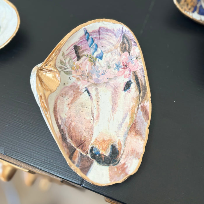 Unicorn Princess Shell Jewelry Dish
