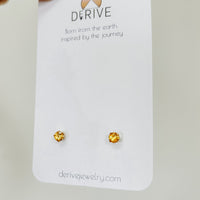 Citrine 14k Gold Fill Stud Earrings