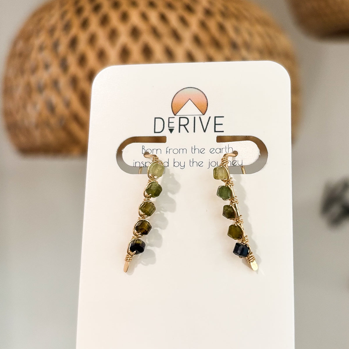 Green Tourmaline Threader Earrings