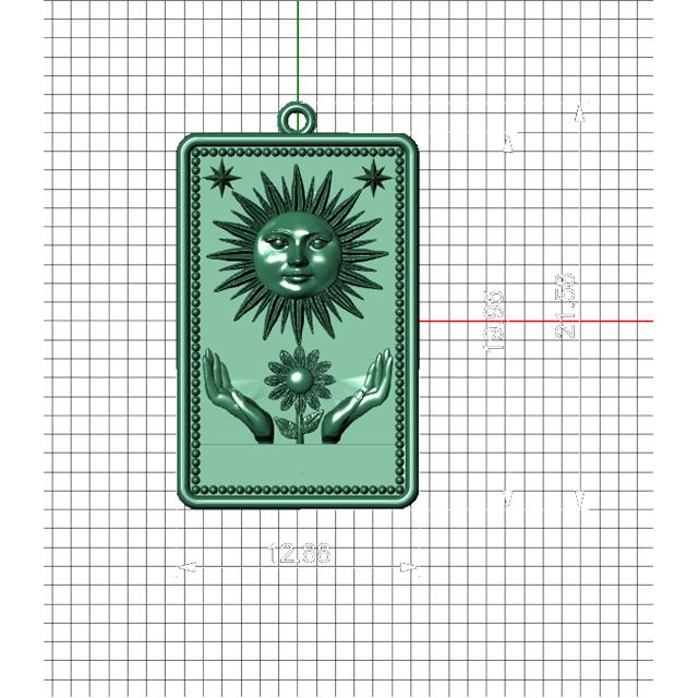 The Sun Tarot Card 14k Gold Charm Necklace