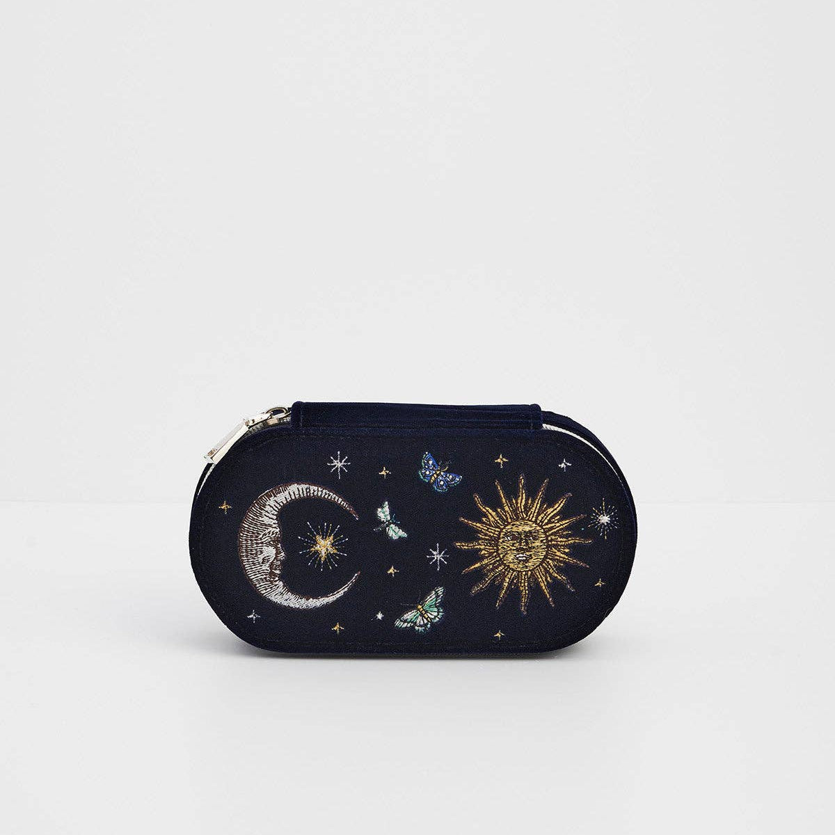 Night Sky Embroidered Oval Jewelry Box