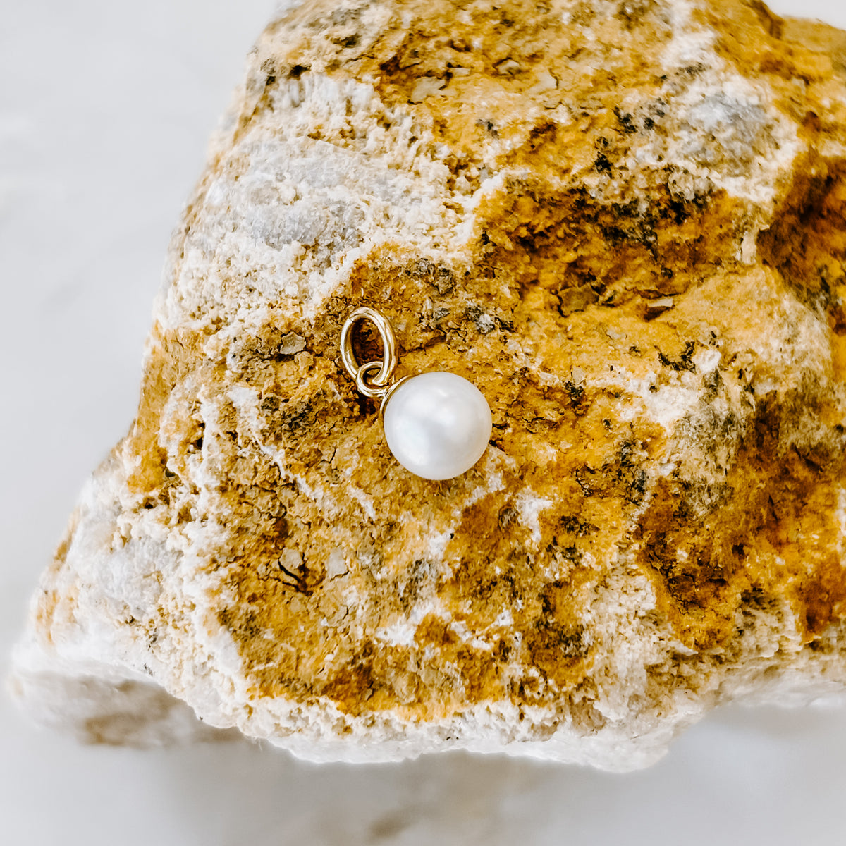 Freshwater Pearl Solid 14k Gold Charm (Charm only)
