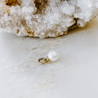 Freshwater Pearl Solid 14k Gold Charm (Charm only)